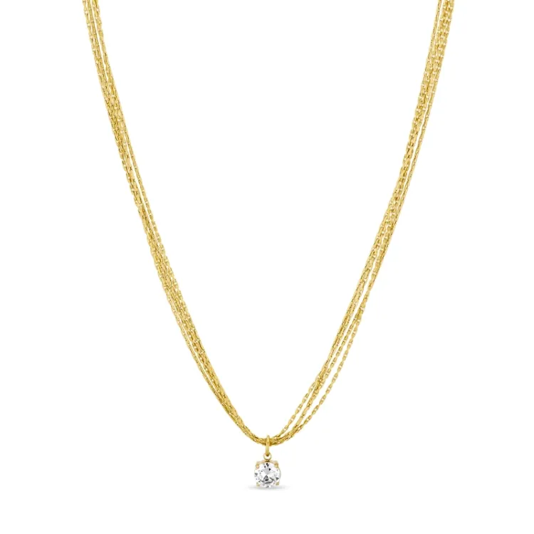 waterproof zirkoon ketting in verguld staal - OCEANA