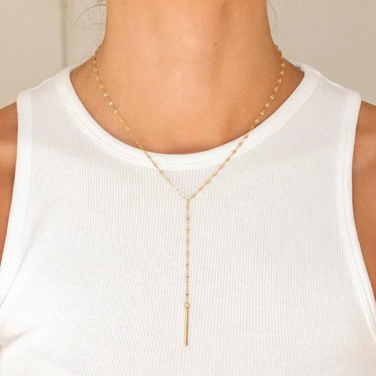 waterproof Y-ketting in verguld staal - OCEANA