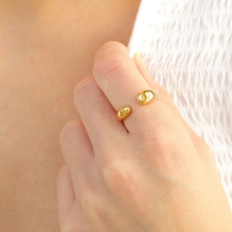 waterproof ring in verguld staal - OCEANA