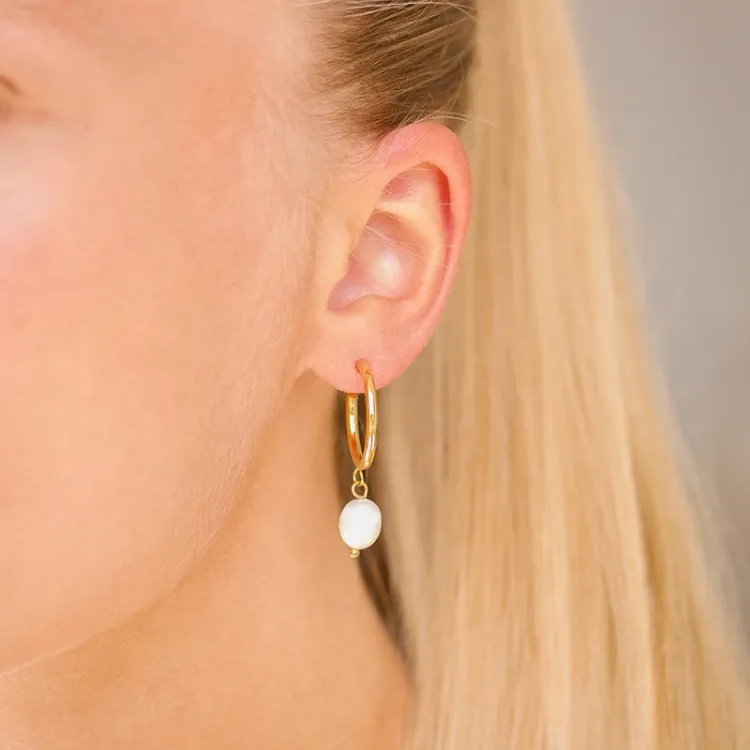 waterproof parel halfcreool in verguld staal - OCEANA