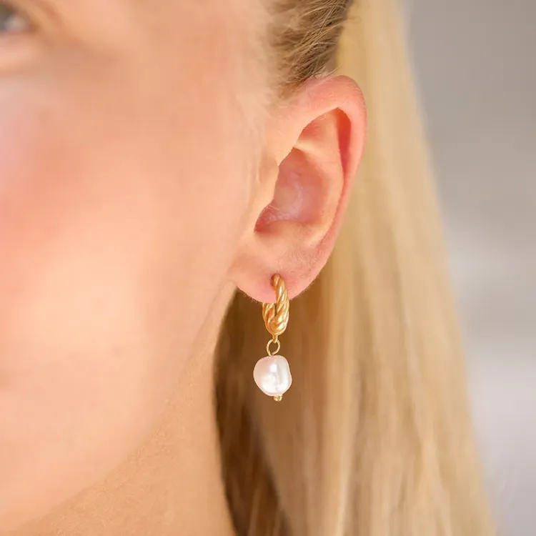 waterproof parel halfcreool in verguld staal - OCEANA