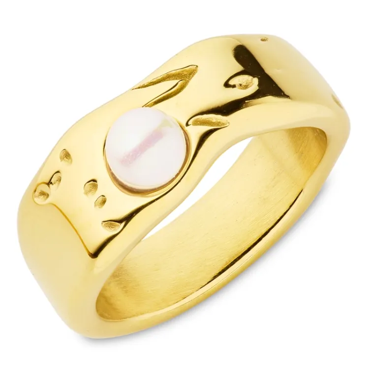 waterproof ring in verguld staal - OCEANA