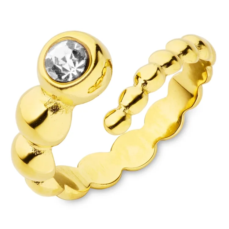 waterproof zirkoon ring in verguld staal - OCEANA