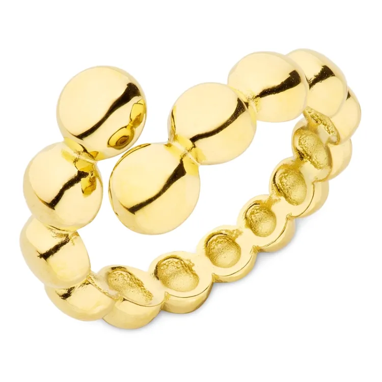 waterproof bolletje ring in verguld staal - OCEANA