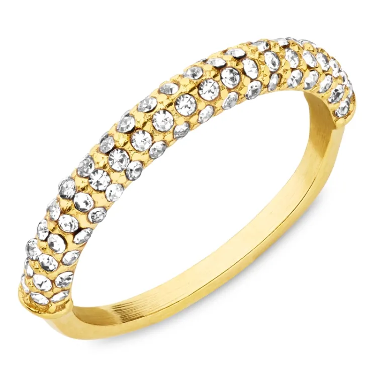 waterproof zirkoon ring in verguld staal - OCEANA