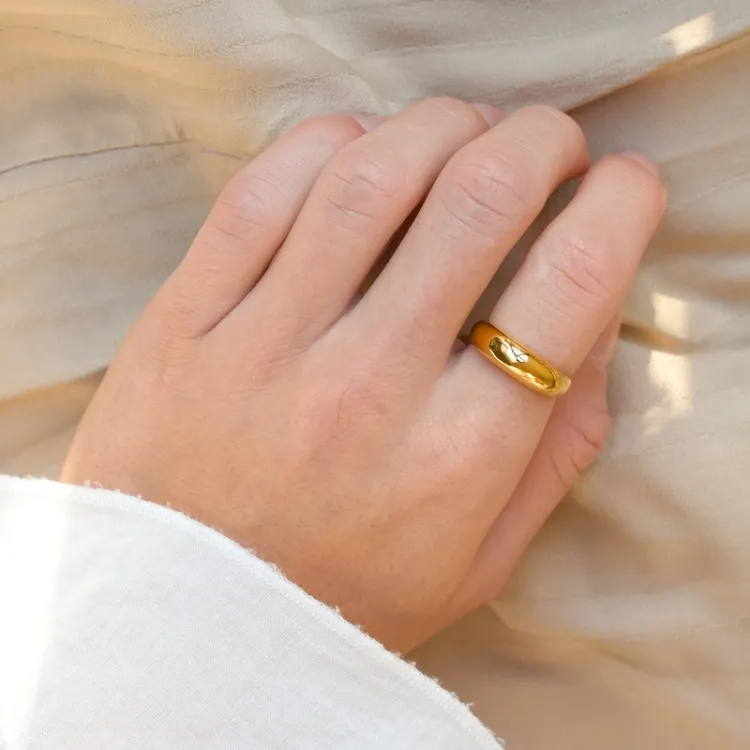 waterproof ring in verguld staal - OCEANA