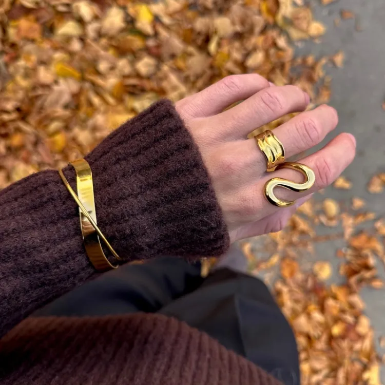 waterproof ring in verguld staal - OCEANA