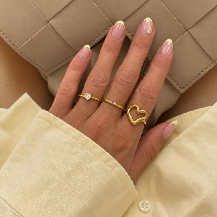 waterproof hart ring in verguld staal - OCEANA