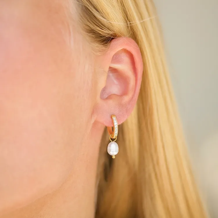waterproof parel oorbellen in verguld staal - OCEANA