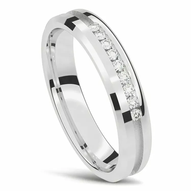 Damesring in 14 karaat witgoud 0,001 ct