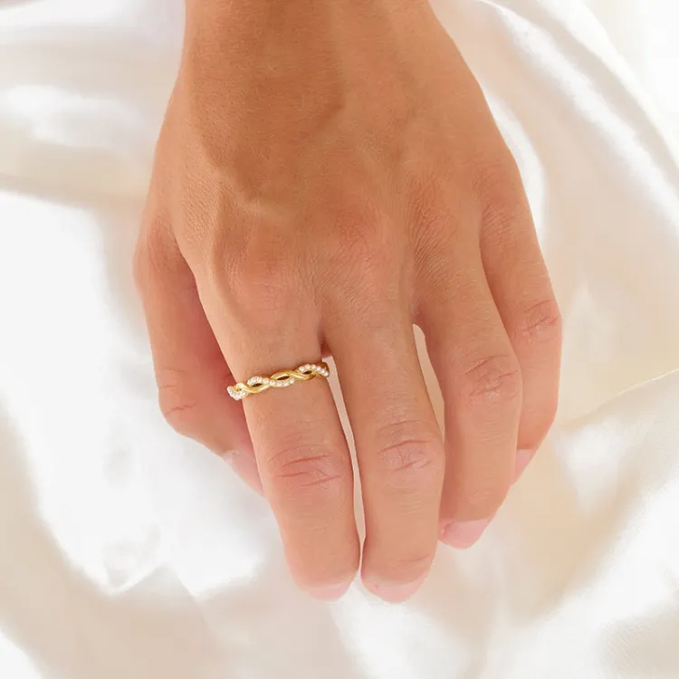 waterproof parel ring in verguld staal - OCEANA