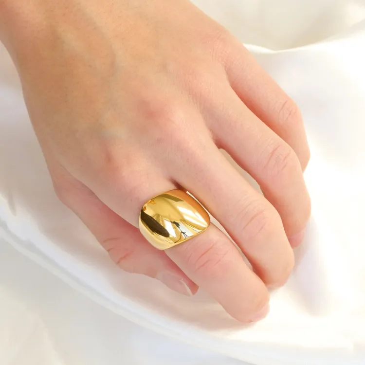 waterproof ring in verguld staal - OCEANA