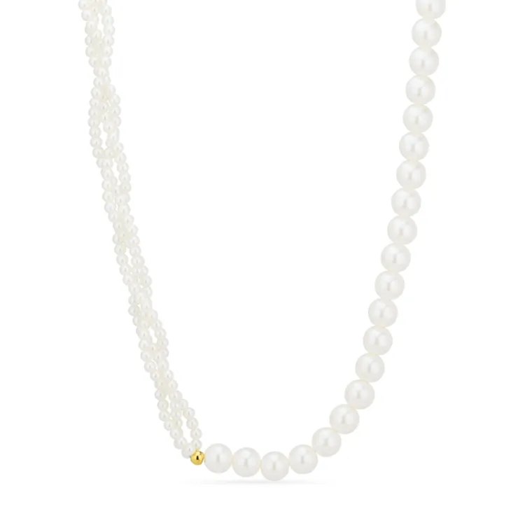 waterproof parel ketting in verguld staal - OCEANA