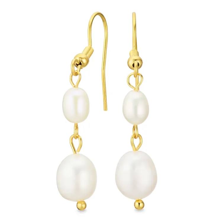 waterproof parel oorbellen in verguld staal - OCEANA