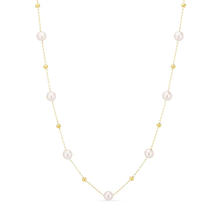 waterproof parel ketting in verguld staal - OCEANA