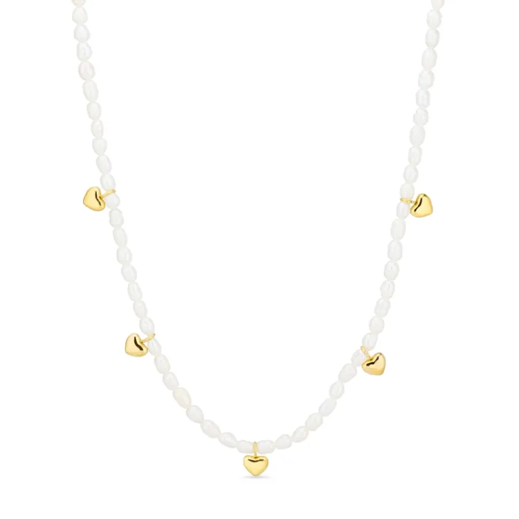 waterproof hart ketting in verguld staal - OCEANA