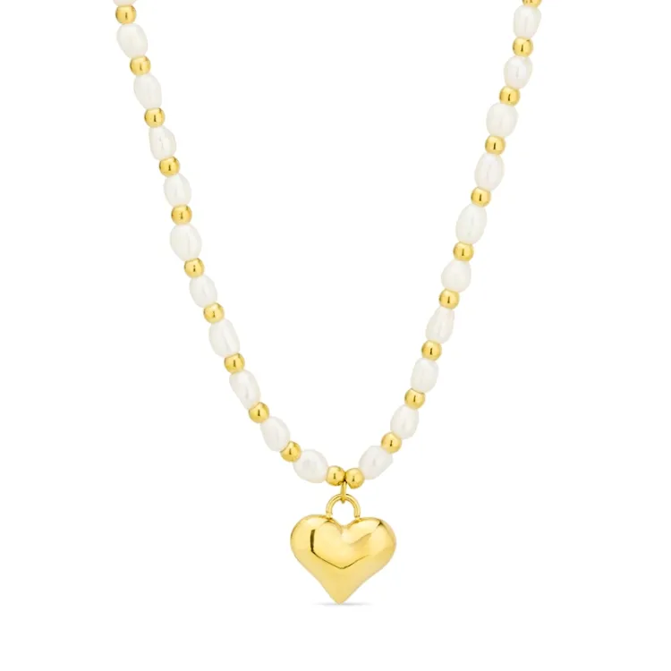 waterproof hart ketting in verguld staal - OCEANA