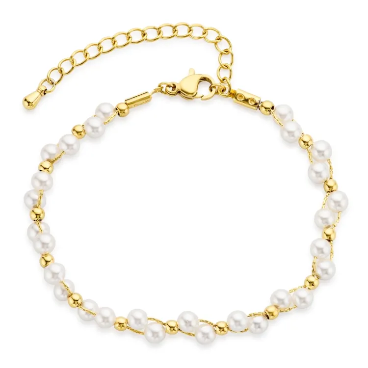 waterproof parel armband in verguld staal - OCEANA