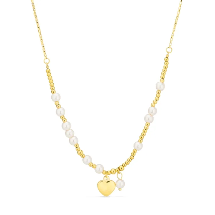 waterproof hart ketting in verguld staal - OCEANA