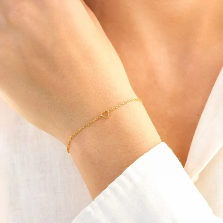 waterproof hart armband in verguld staal - OCEANA