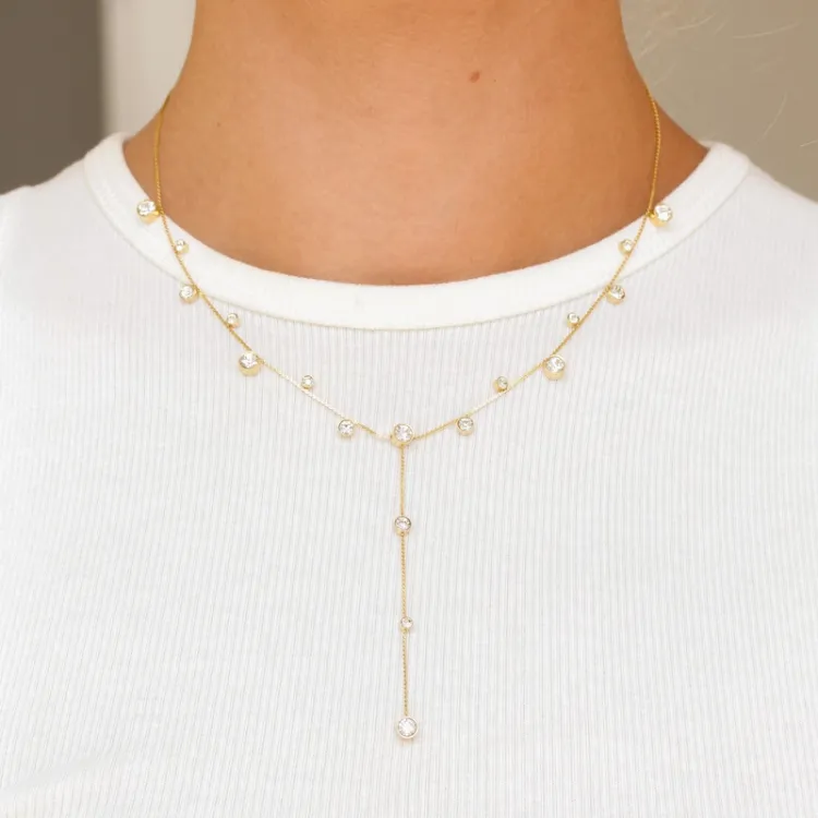 waterproof Y-ketting in verguld staal - OCEANA