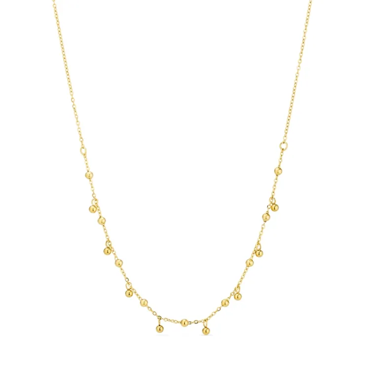 waterproof bolletje ketting in verguld staal - OCEANA