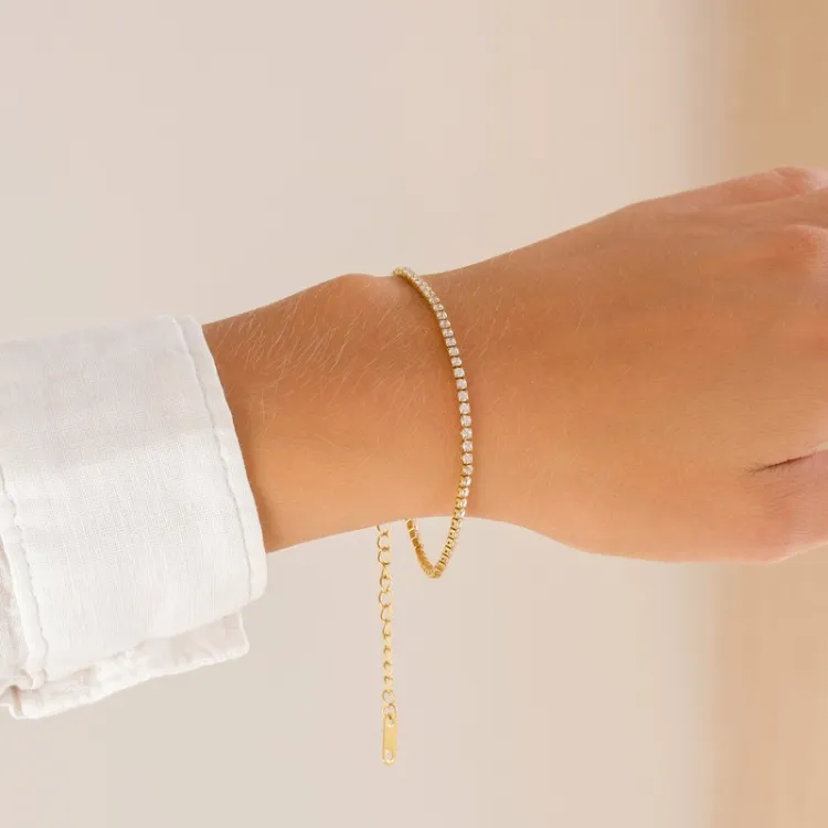 waterproof zirkoon armband in verguld staal - OCEANA