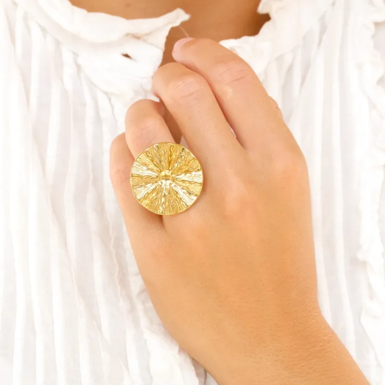 waterproof ring in verguld staal - OCEANA
