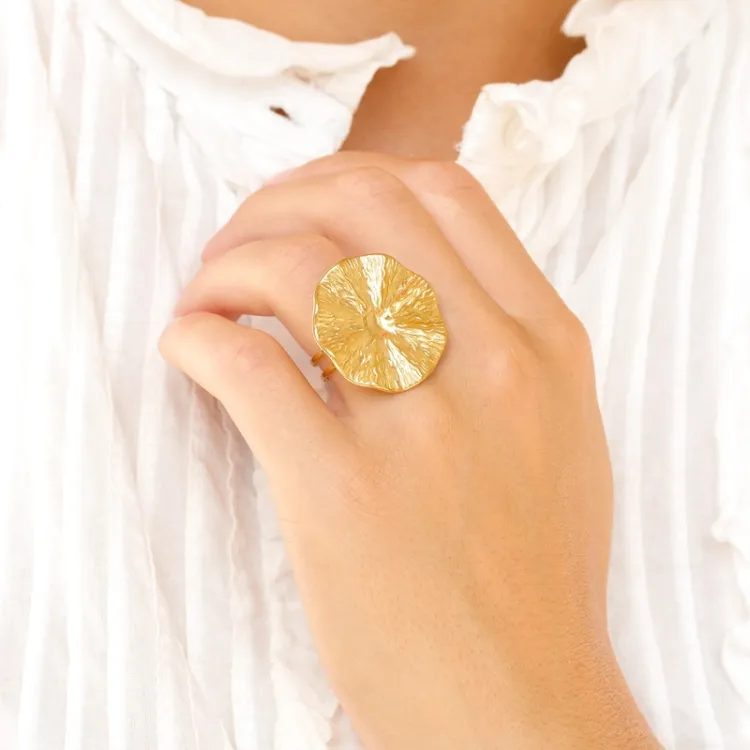 waterproof ring in verguld staal - OCEANA