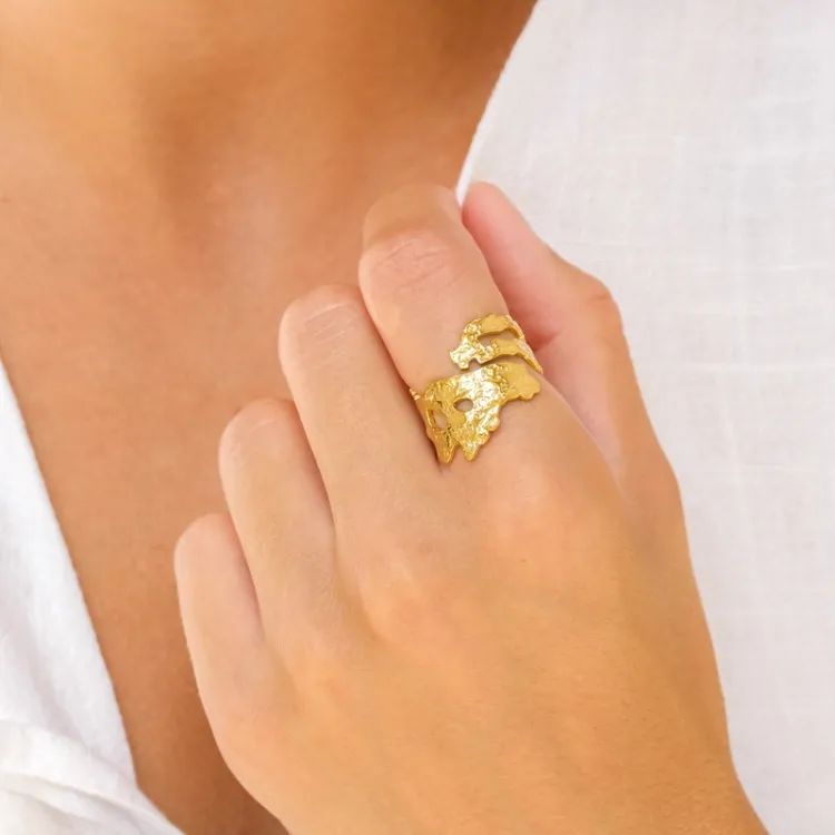 waterproof ring in verguld staal - OCEANA