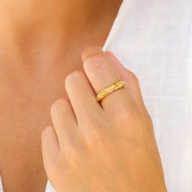 waterproof ring in verguld staal - OCEANA