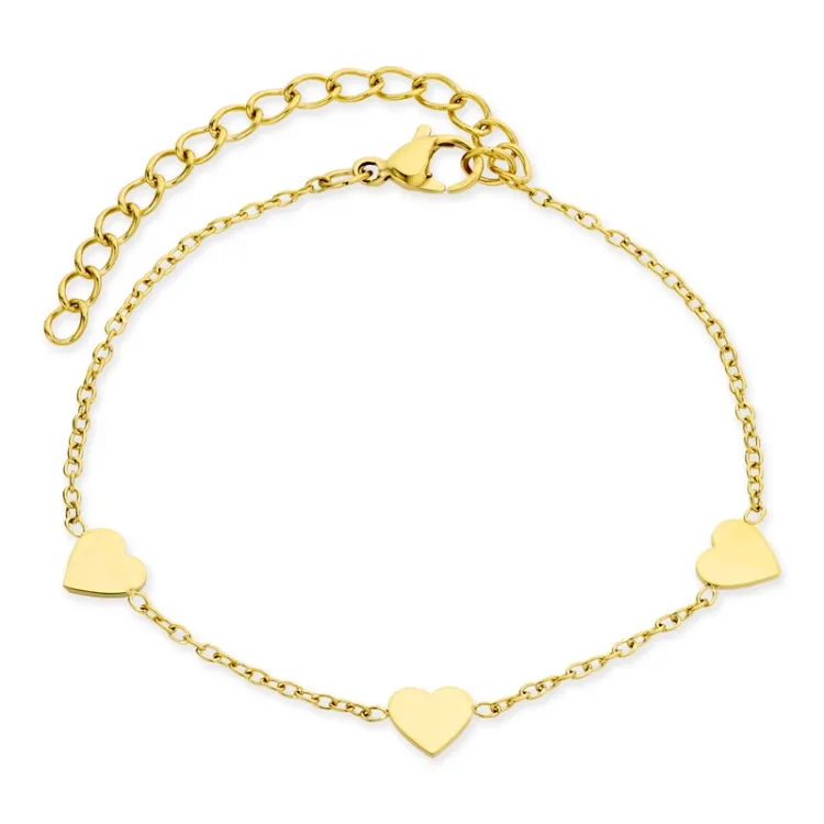 waterproof hart armband in verguld staal - OCEANA