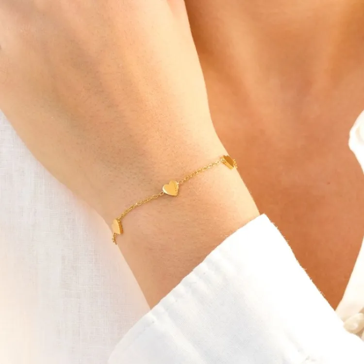 waterproof hart armband in verguld staal - OCEANA