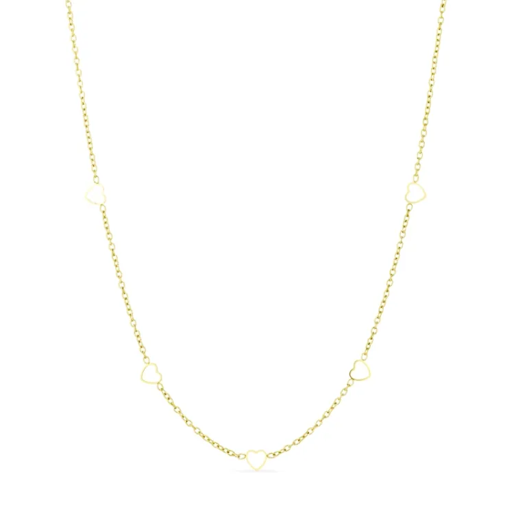 waterproof hart ketting in verguld staal - OCEANA