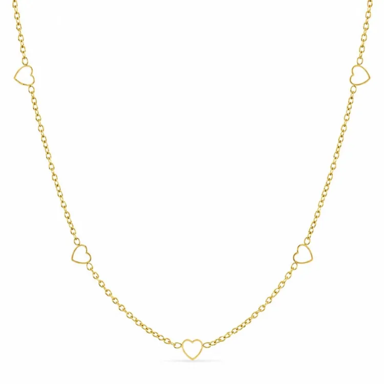 waterproof hart ketting in verguld staal - OCEANA