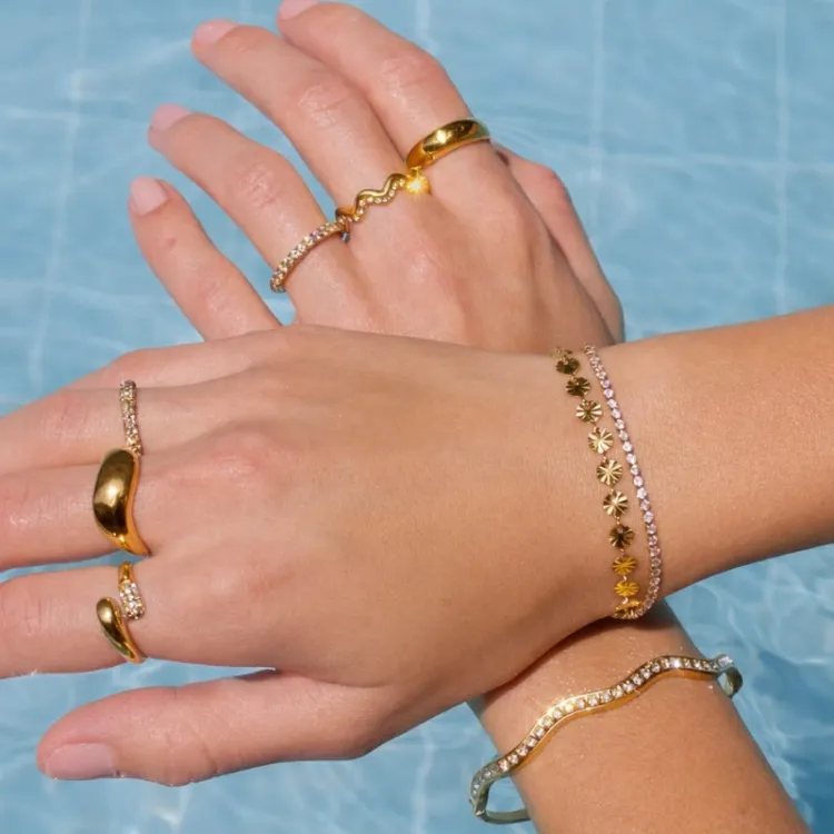 waterproof armband in verguld staal - OCEANA
