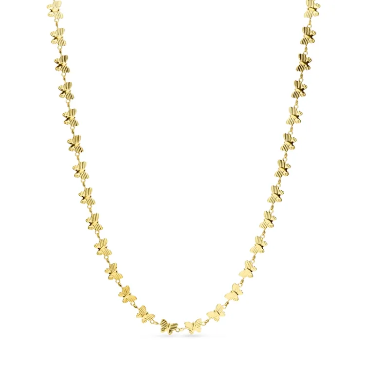 waterproof vlinder ketting in verguld staal - OCEANA