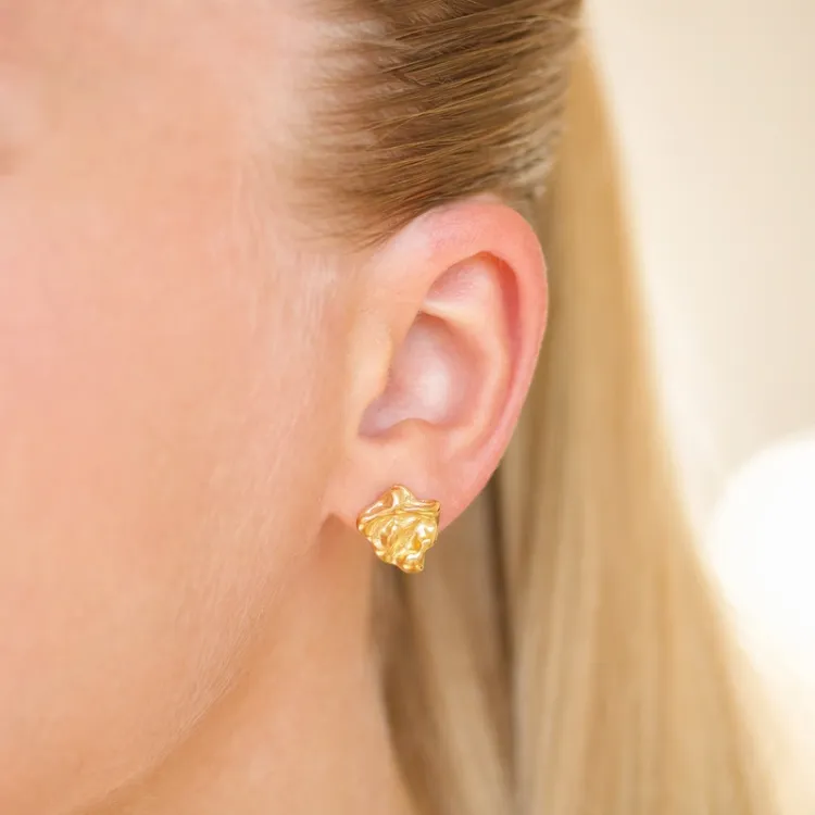 waterproof oorbellen in verguld staal - OCEANA