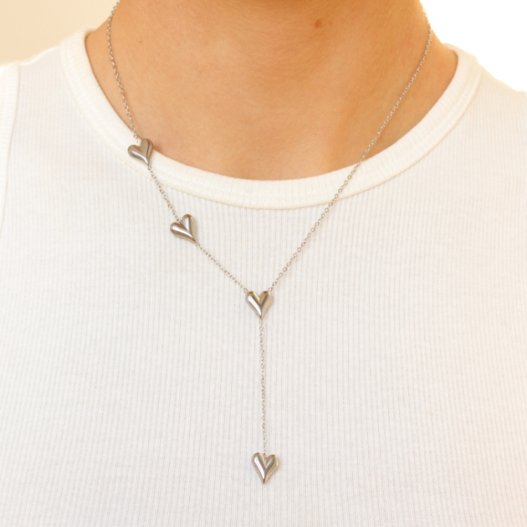 waterproof hart Y-ketting in staal - OCEANA