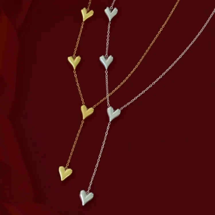 waterproof hart Y-ketting in staal - OCEANA