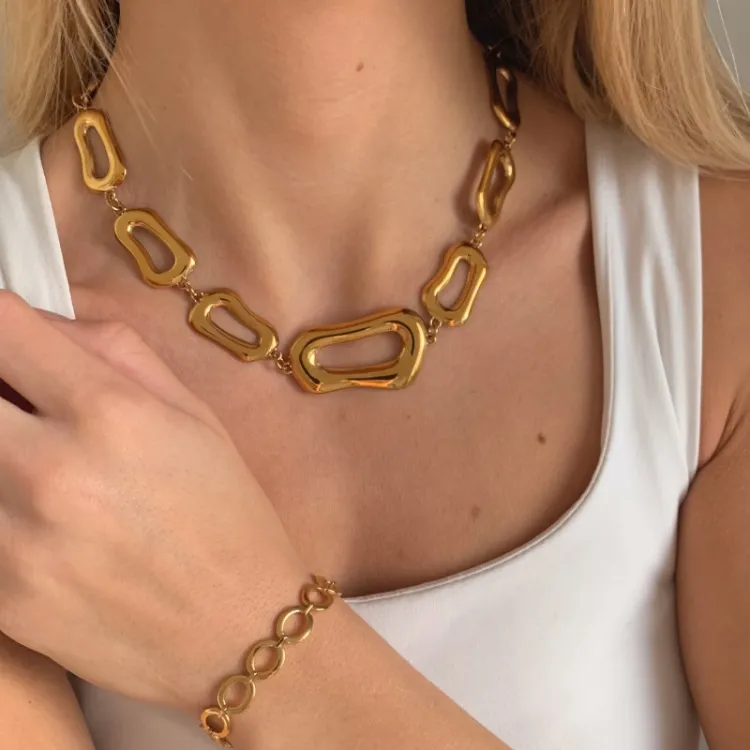 waterproof ketting in verguld staal - OCEANA