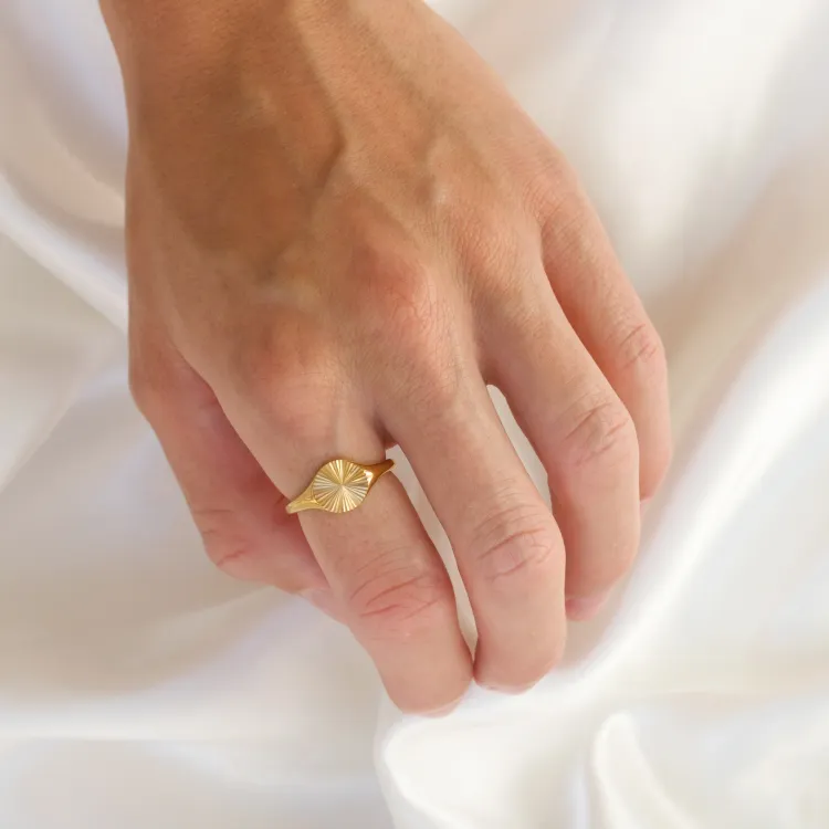 waterproof ring in verguld staal - OCEANA