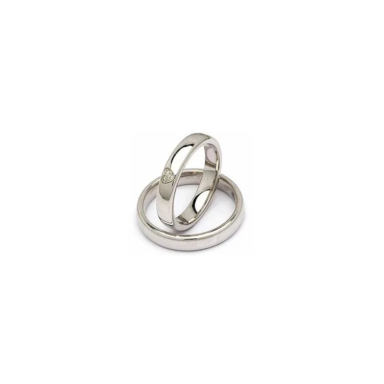 Trouwringen in zilver 0,03 ct