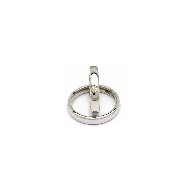 Trouwringen in zilver 0,03 ct