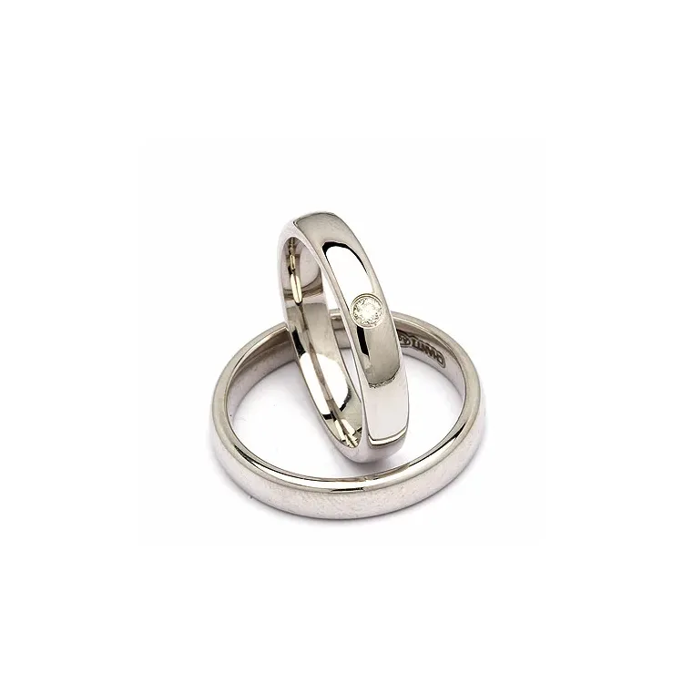 Trouwringen in zilver 0,05 ct
