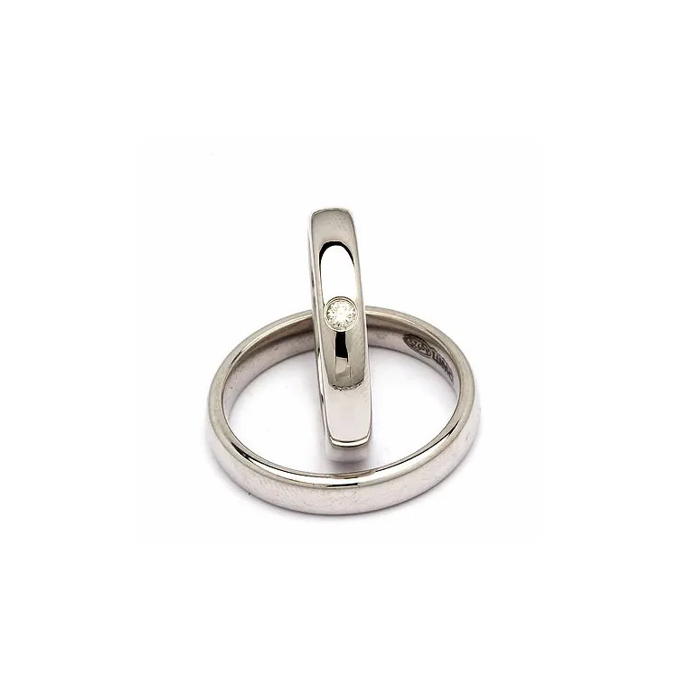 Trouwringen in zilver 0,05 ct