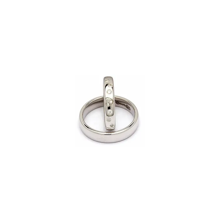 Trouwringen in zilver 0,13 ct