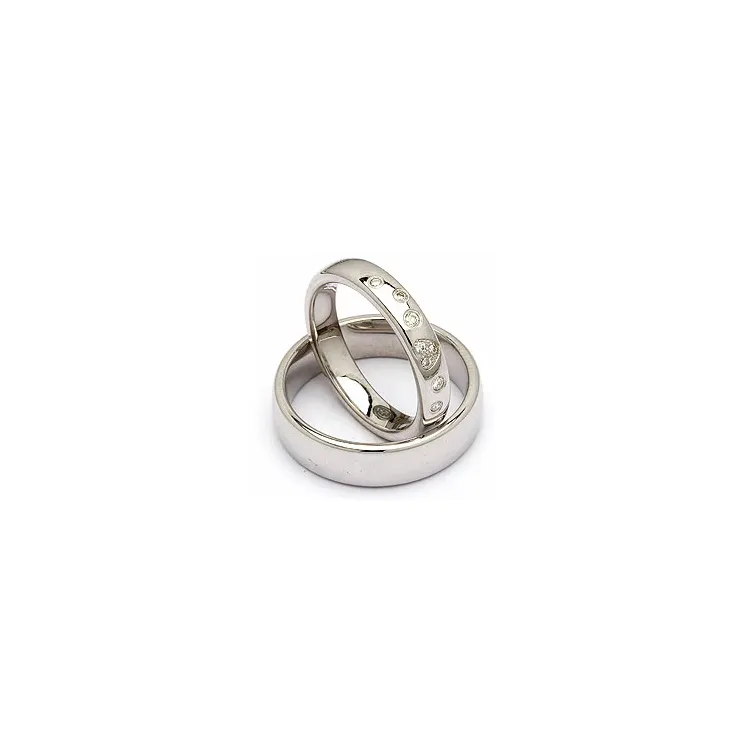 Trouwringen in zilver 0,13 ct
