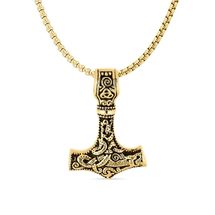 waterproof de hamer van thor ketting in verguld staal - OCEANA