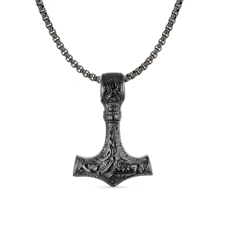 waterproof de hamer van thor ketting in zwart staal - OCEANA